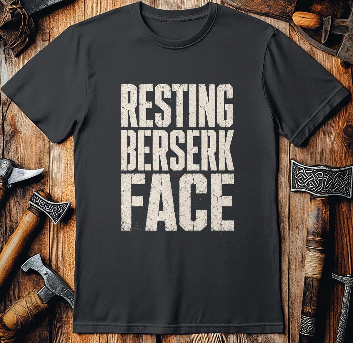 Resting Berserk Face Viking T-Shirt EU