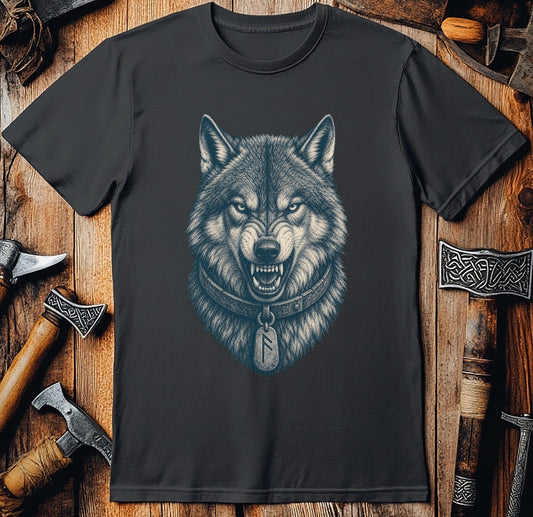 Snarling Wolf Bust Viking T-Shirt EU