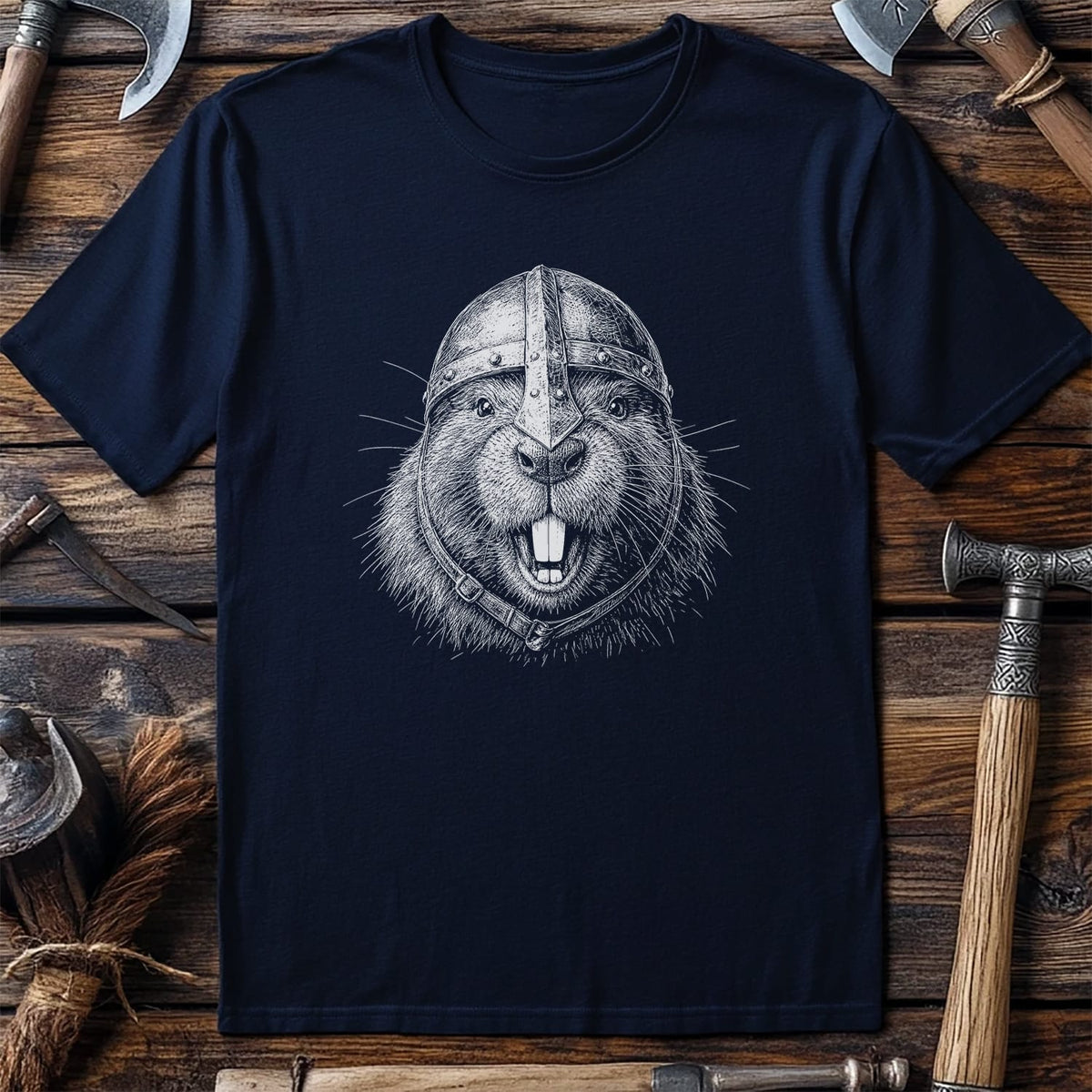 BEAVER-VIKING-HEAD-044 T-Shirt