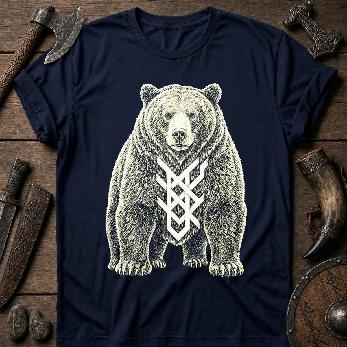 Bear Marked With Bind Rune Viking T-Shirt US