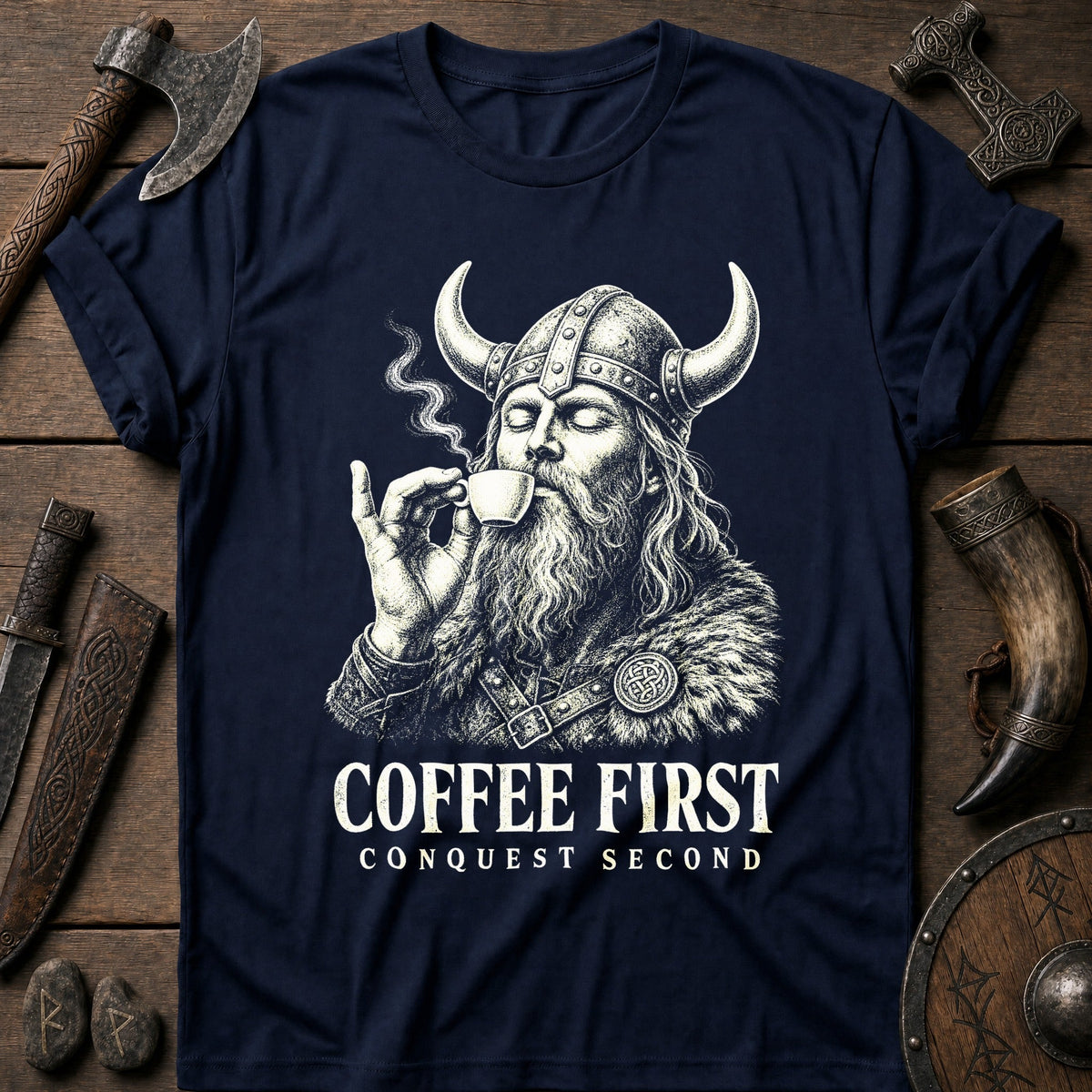 Coffee First Conquest Second Viking T-Shirt US