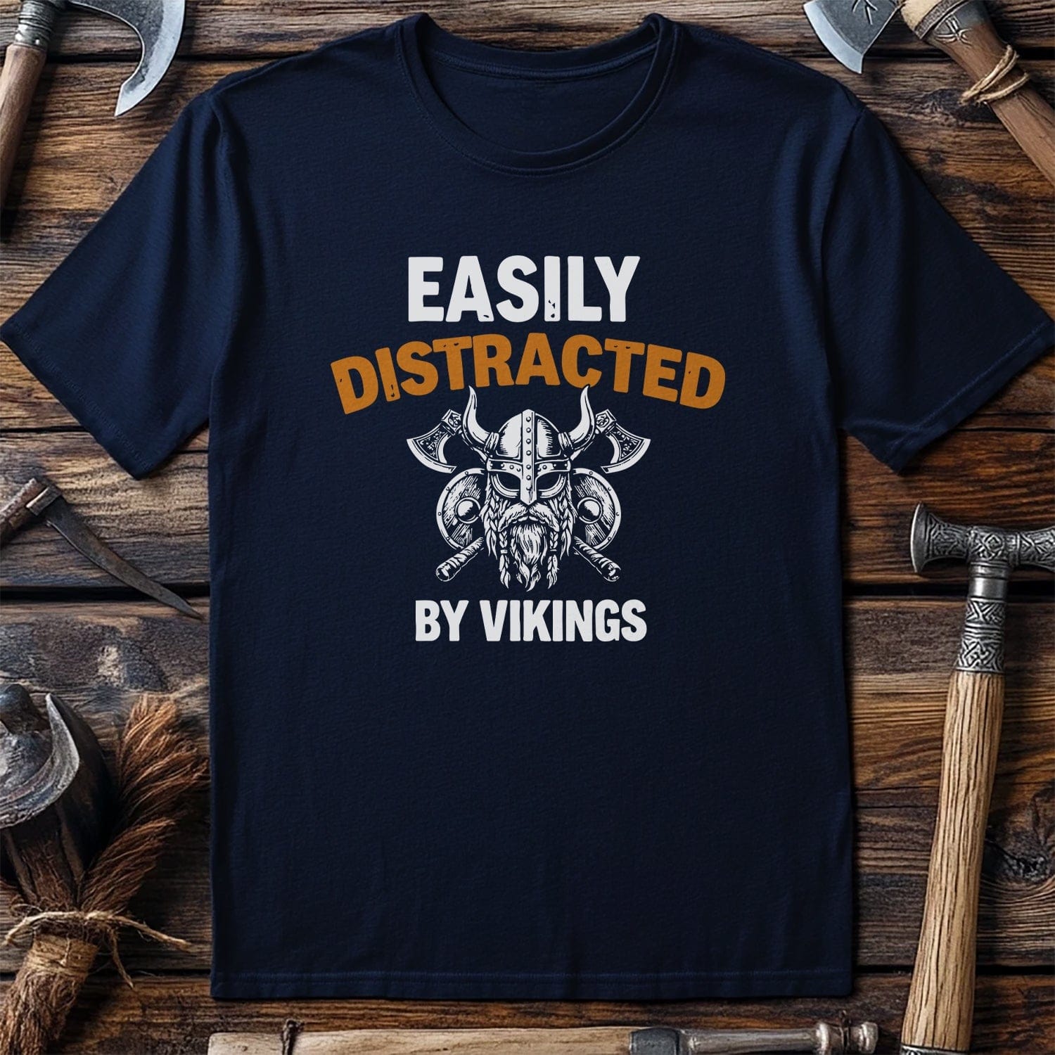 DISTRACED BY VIKINGS 026 T Shirt US