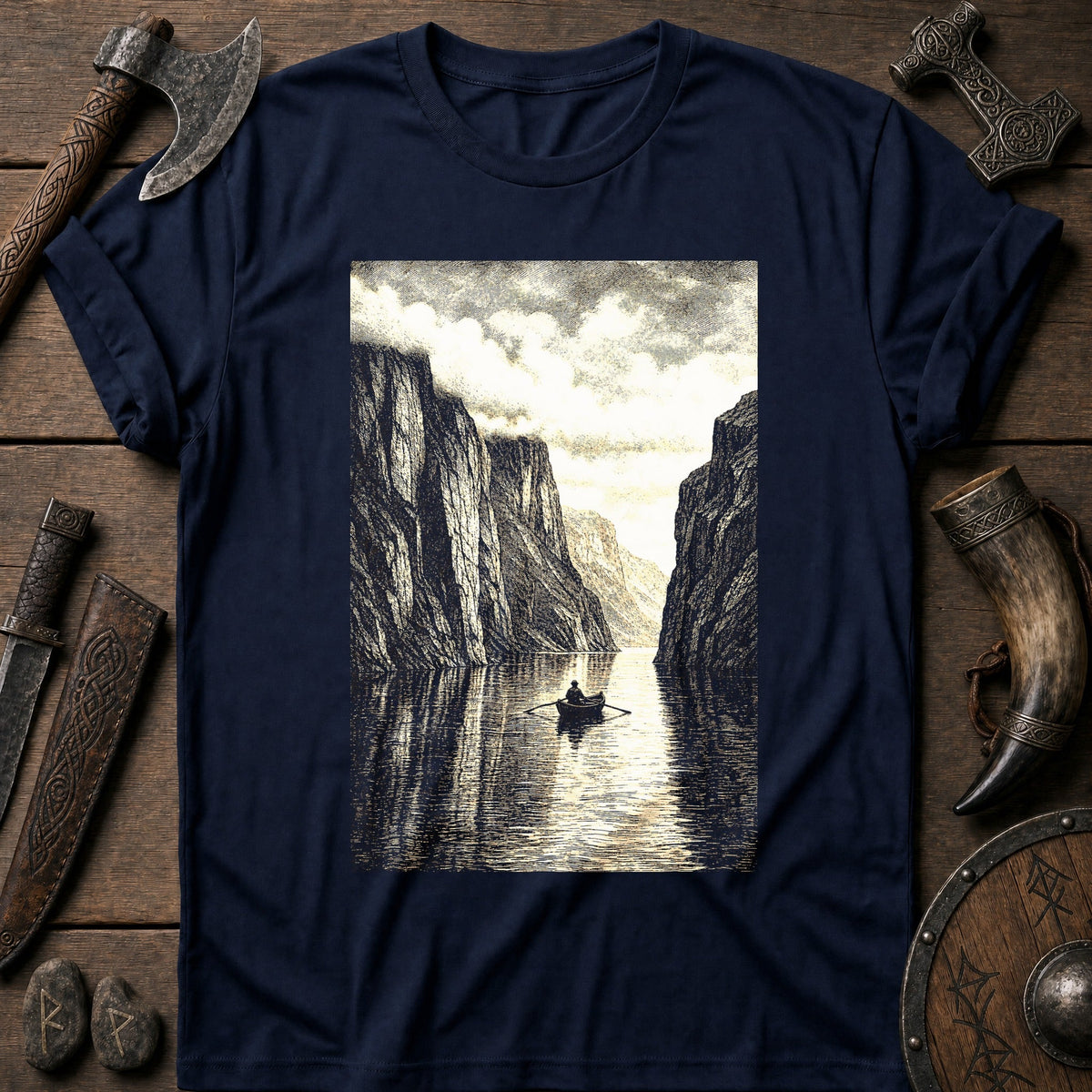 Fjord Cliffs Viking T-Shirt US