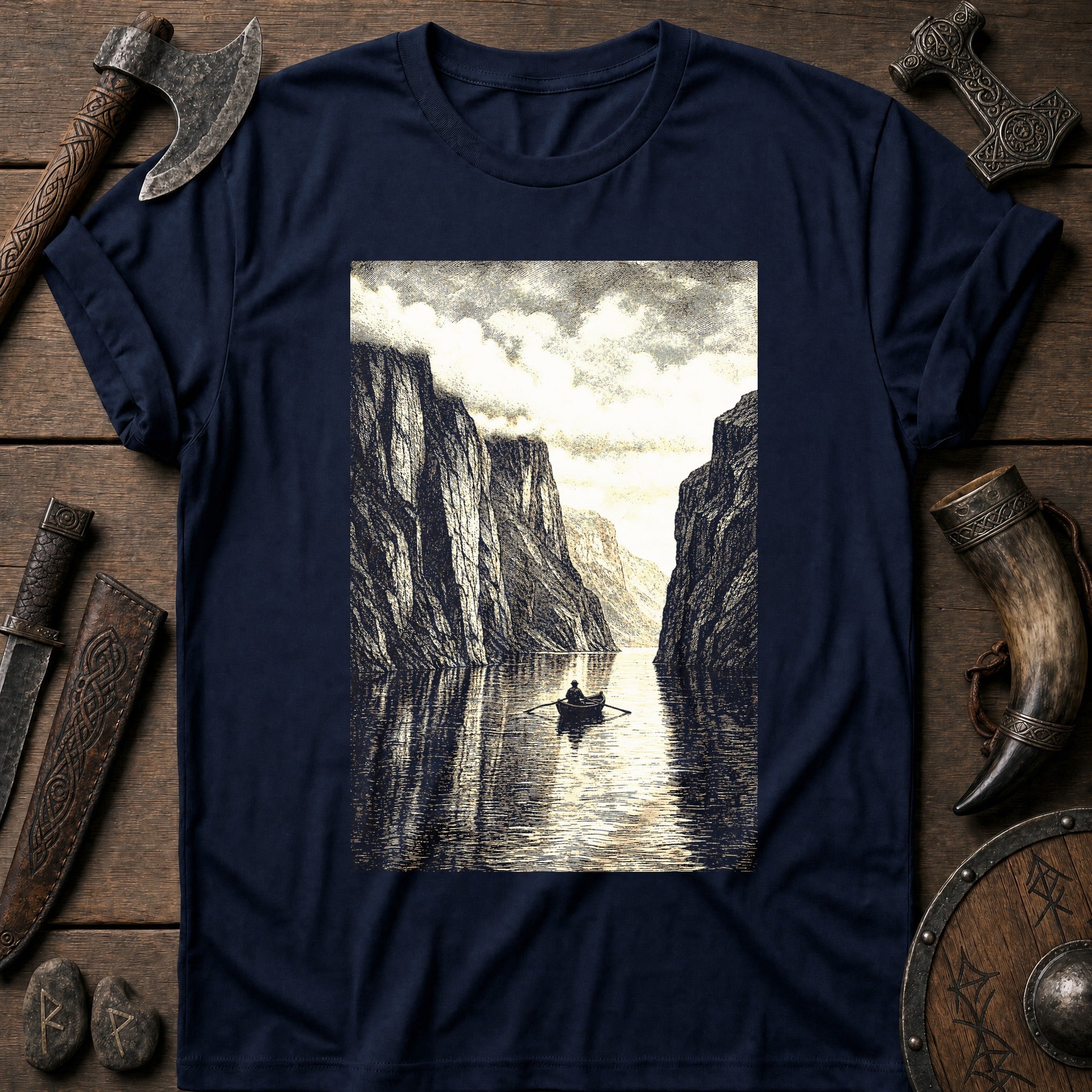 Fjord Cliffs Viking T-Shirt US