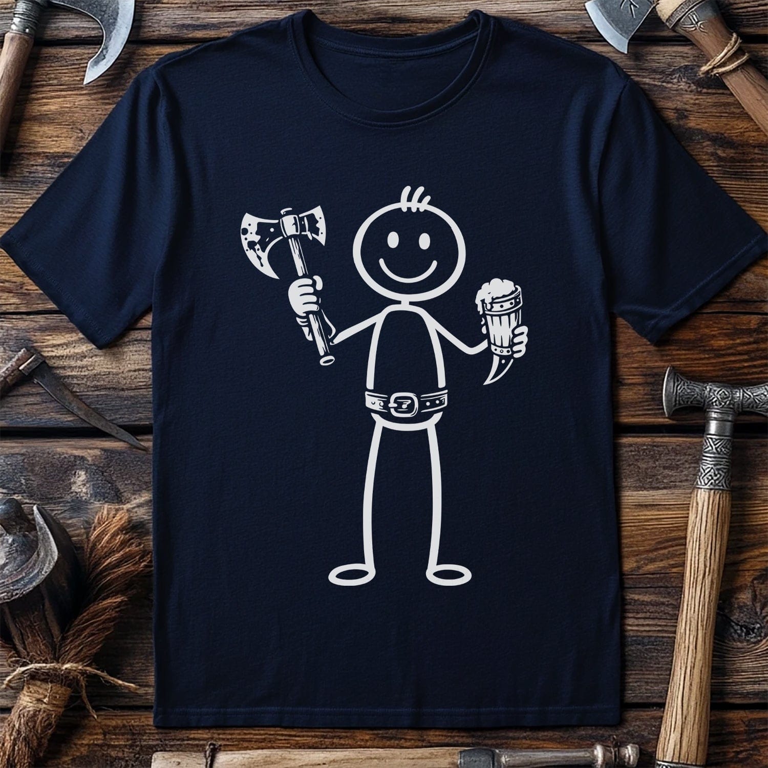 HAPPY VIKING STICK MAN 026 T Shirt US