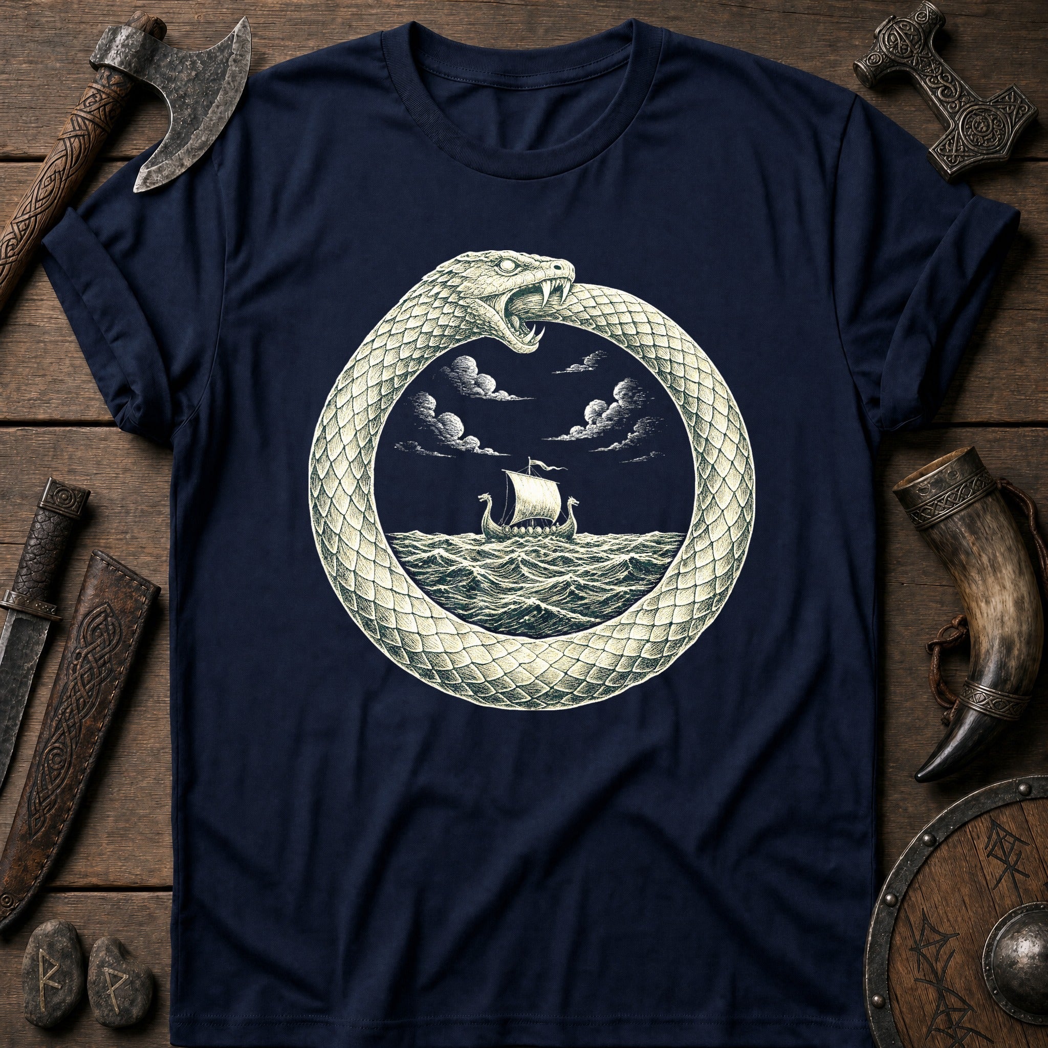 Jormungandr Circles The Sea Viking T-Shirt US