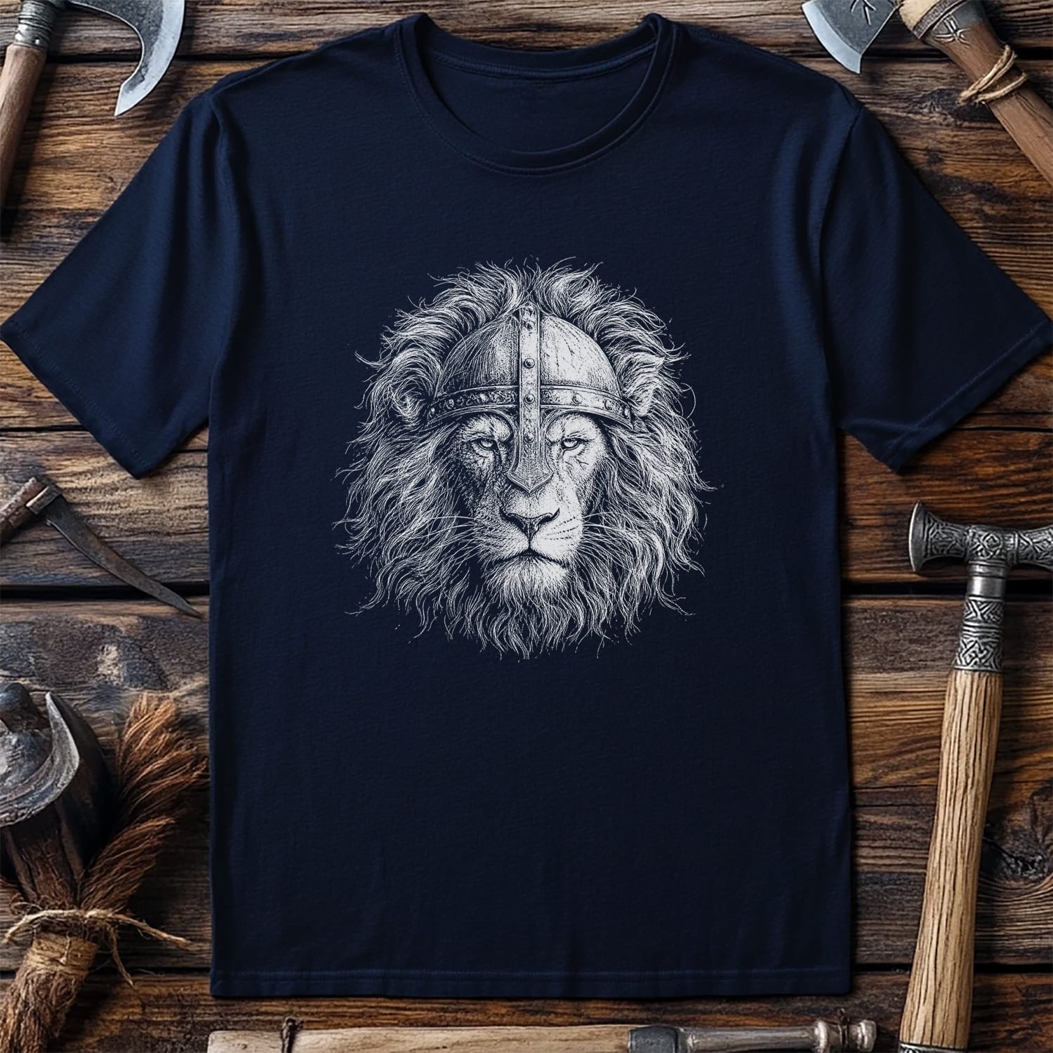 LION-VIKING-HEAD-044 T-Shirt US