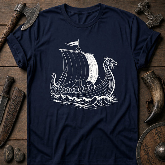 Longship Negative Space Viking T-Shirt US