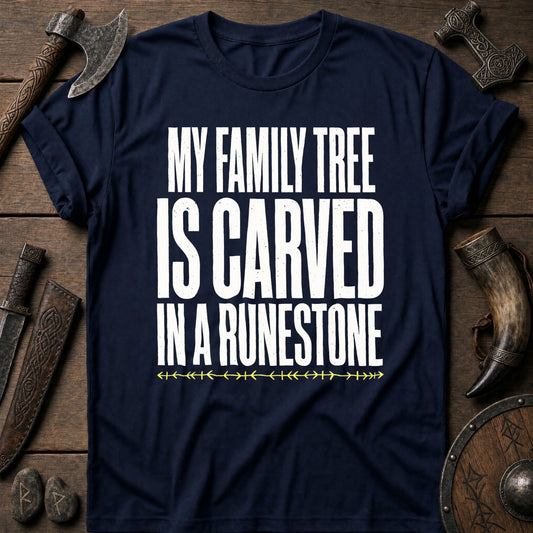 My Family Tree Is Carved In A Runestone Viking T-Shirt US