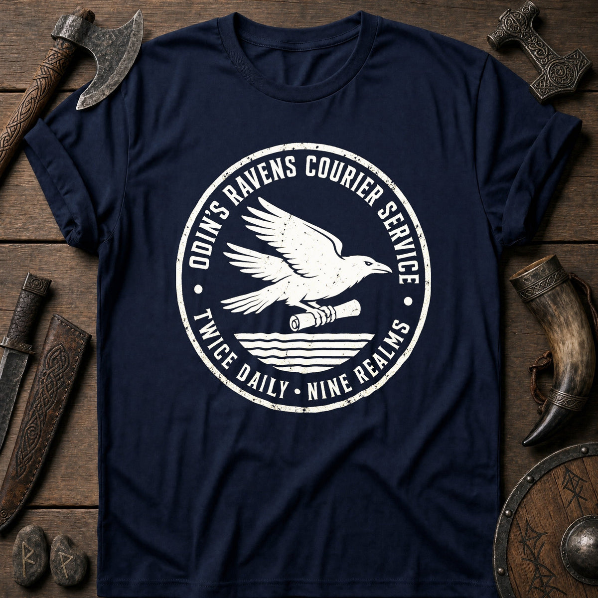 Odin's Ravens Courier Viking T-Shirt US