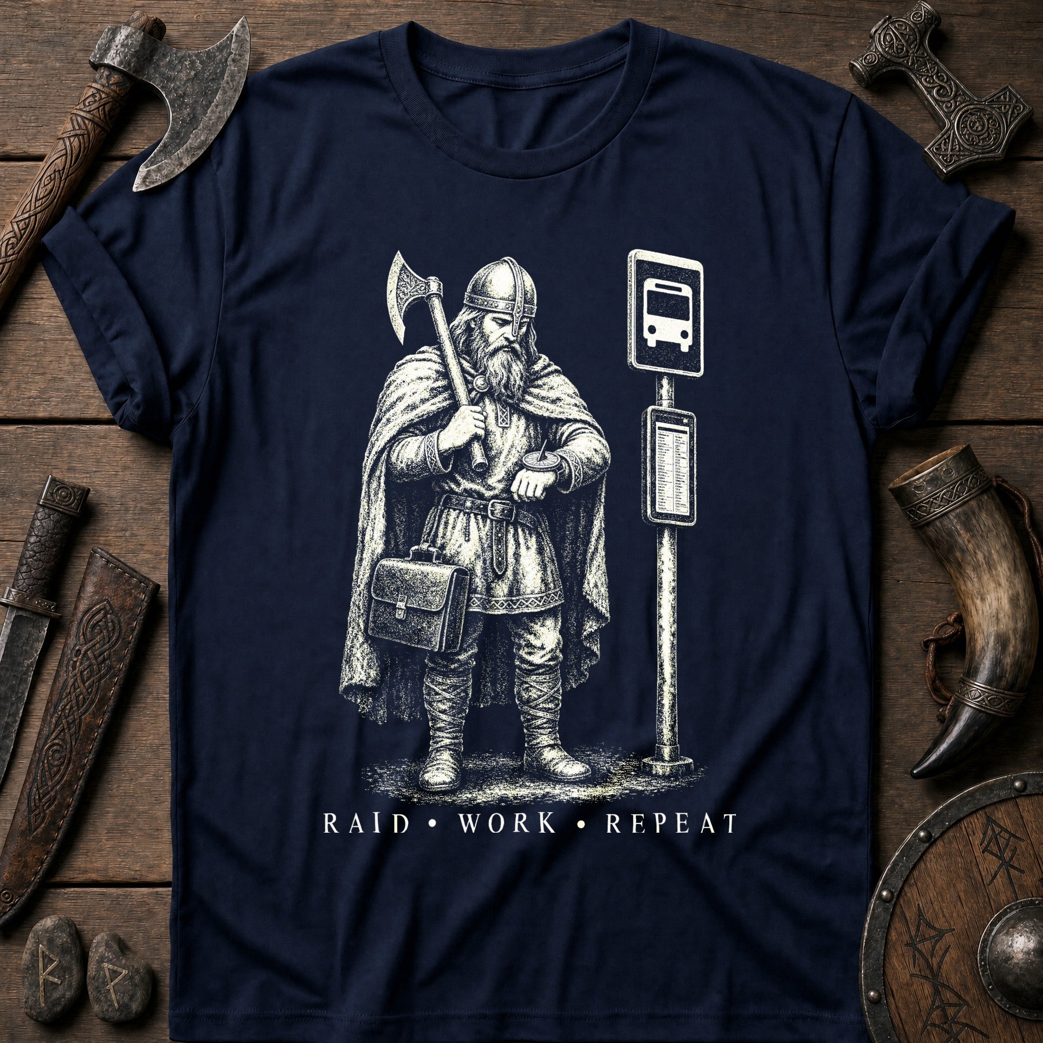 Raid · Work · Repeat Viking T-Shirt US