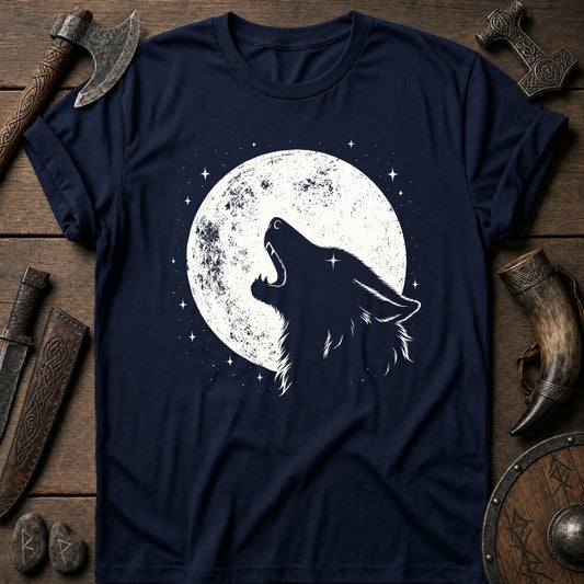 Wolf Swallows The Moon Viking T-Shirt US
