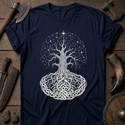 Yggdrasil Crown Of Stars Viking T-Shirt US