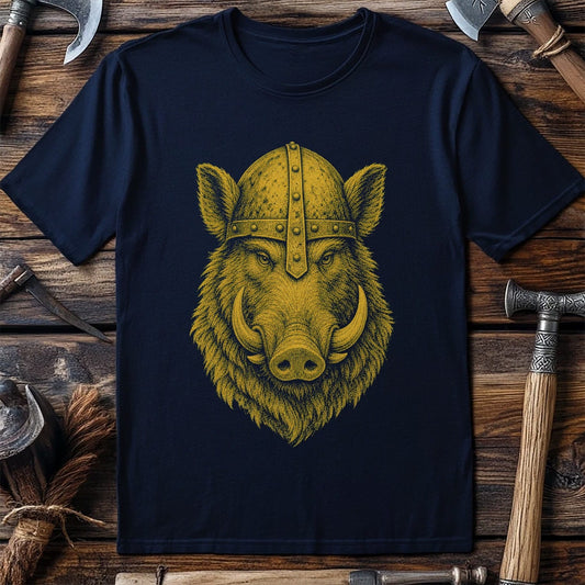 Boar In Iron Helm Viking T-Shirt EU