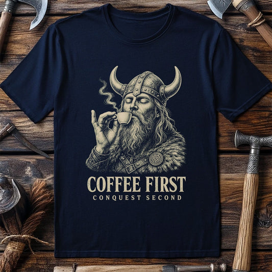 Coffee First Conquest Second Viking T-Shirt US