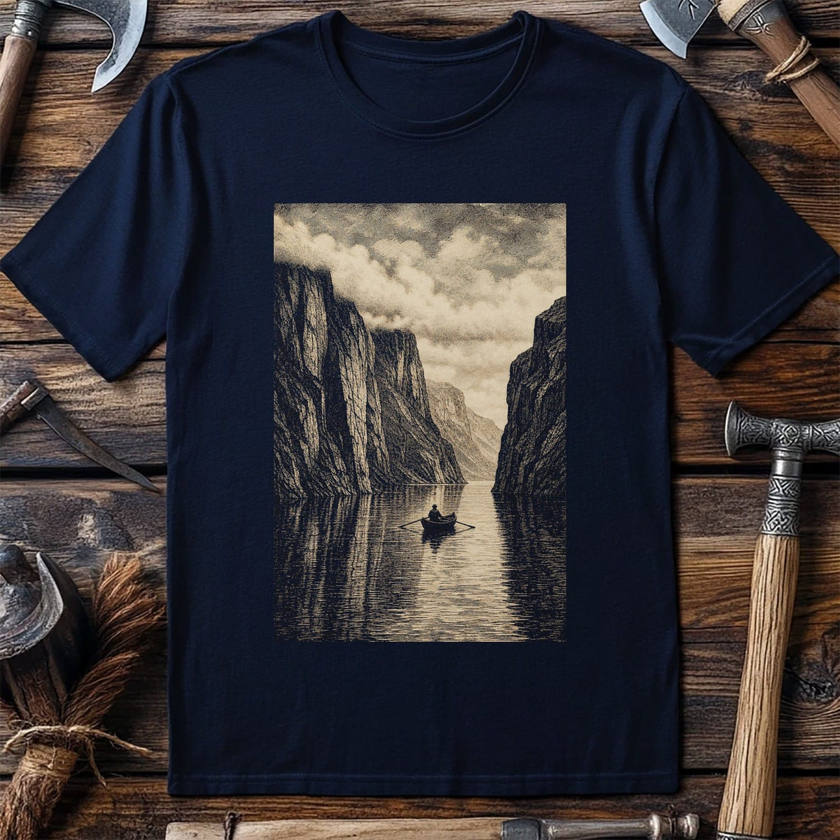 Fjord Cliffs Viking T-Shirt US