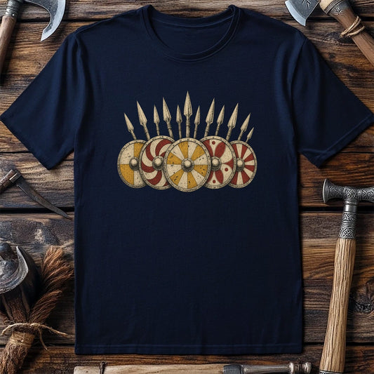Shield Wall Pattern Band Viking T-Shirt US