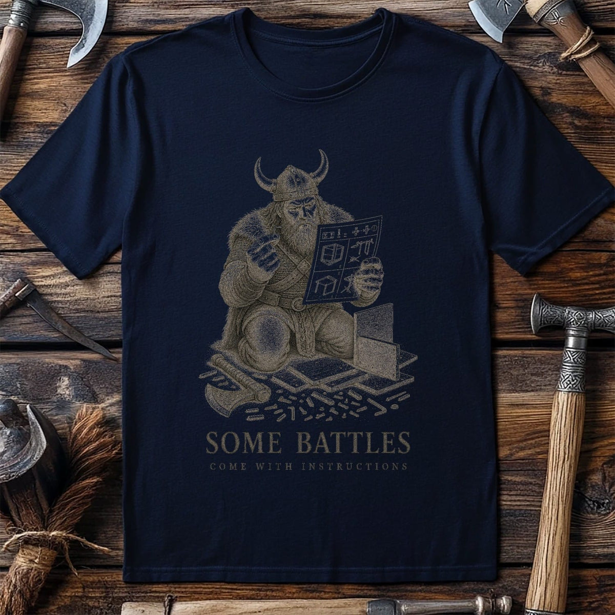 Some Battles Come With Instructions Viking T-Shirt EU
