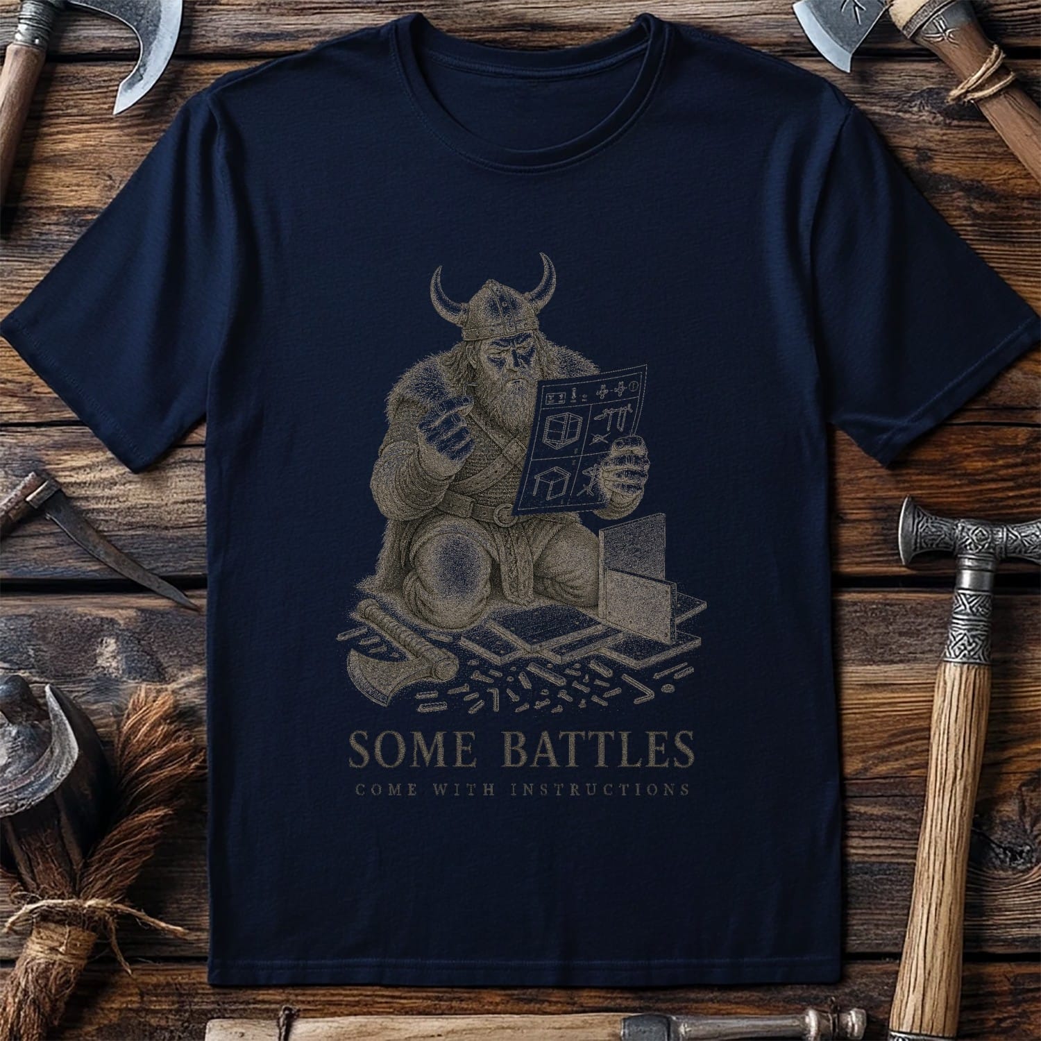 Some Battles Come With Instructions Viking T-Shirt EU