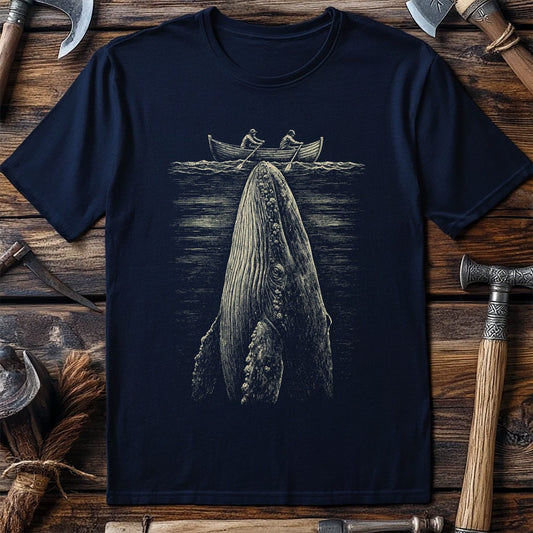 Whale Beneath The Rowboat Viking T-Shirt US