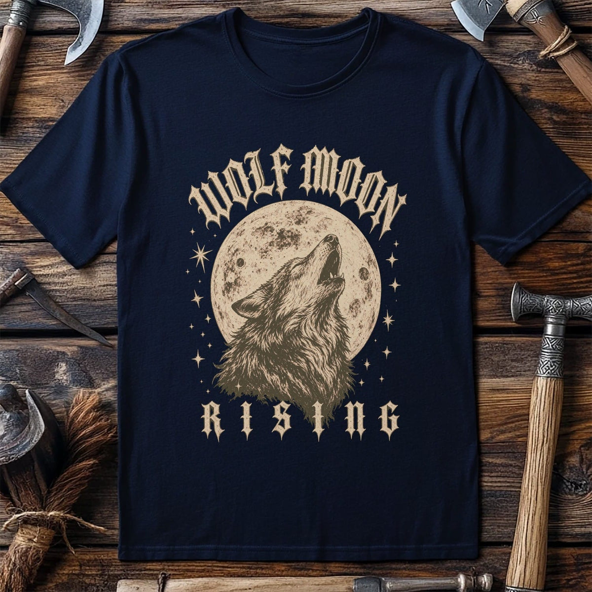 Wolf Moon Rising Viking T-Shirt EU