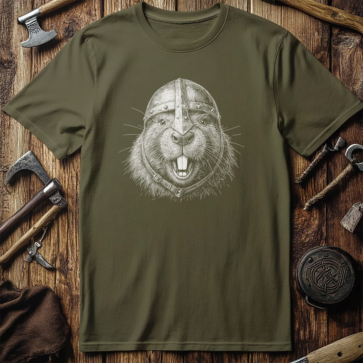 BEAVER-VIKING-HEAD-044 T-Shirt