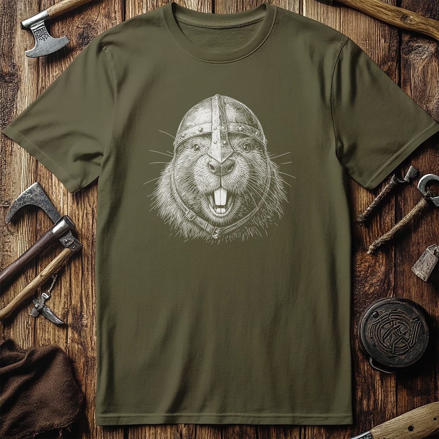 BEAVER-VIKING-HEAD-044 T-Shirt