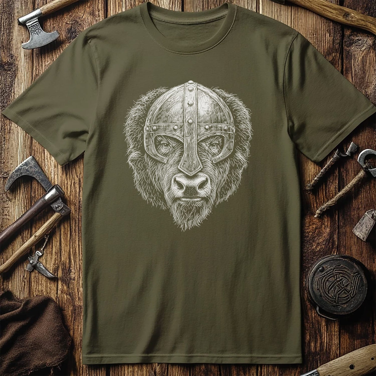BISON-VIKING-HEAD-044 T-Shirt