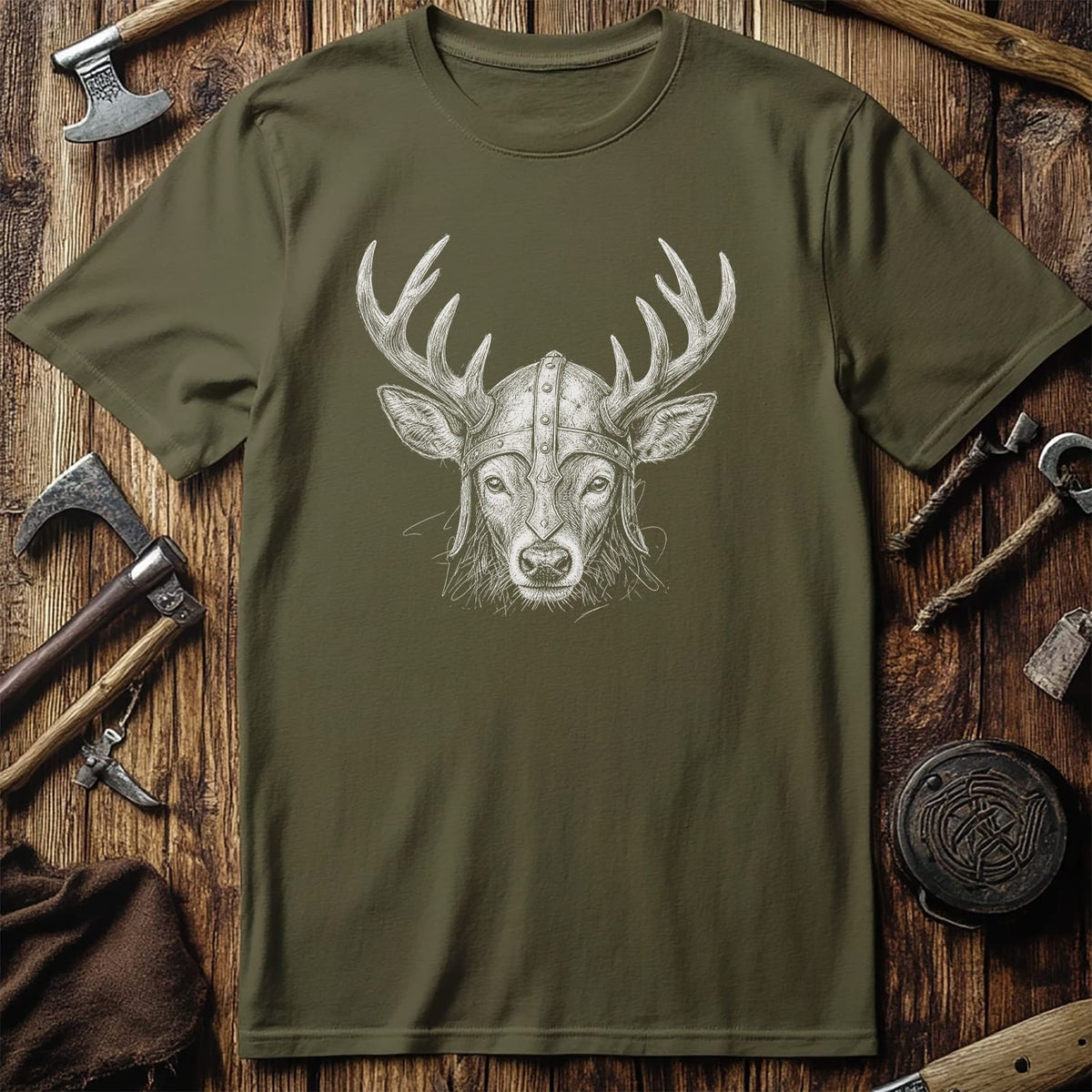 DEER-VIKING-HEAD-044 T-Shirt US