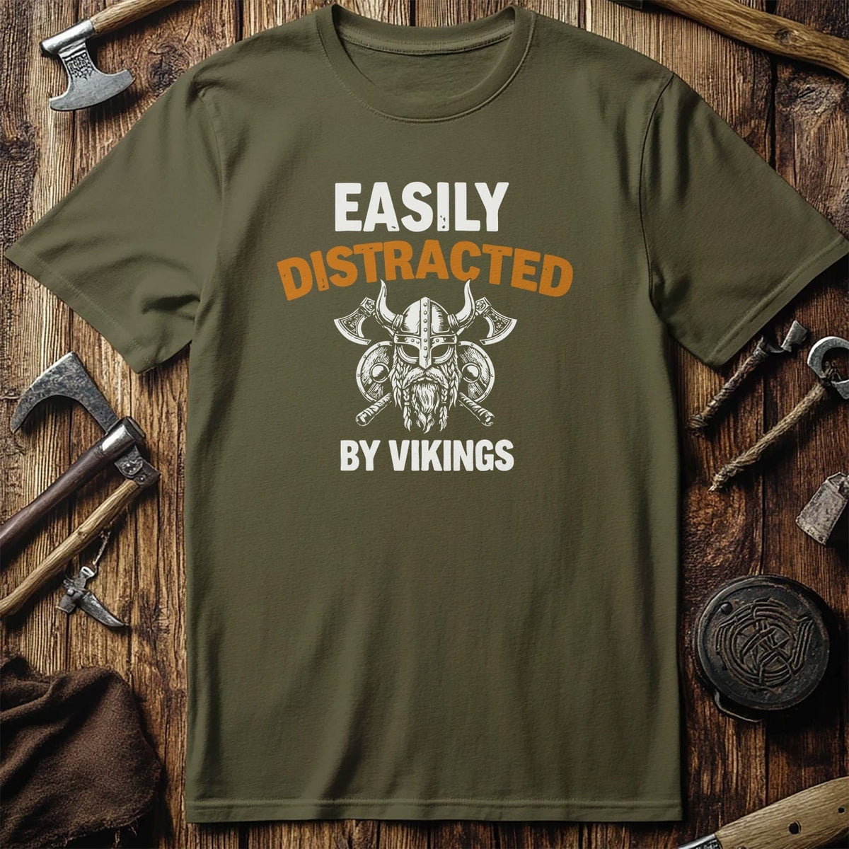 DISTRACED BY VIKINGS 026 T Shirt US