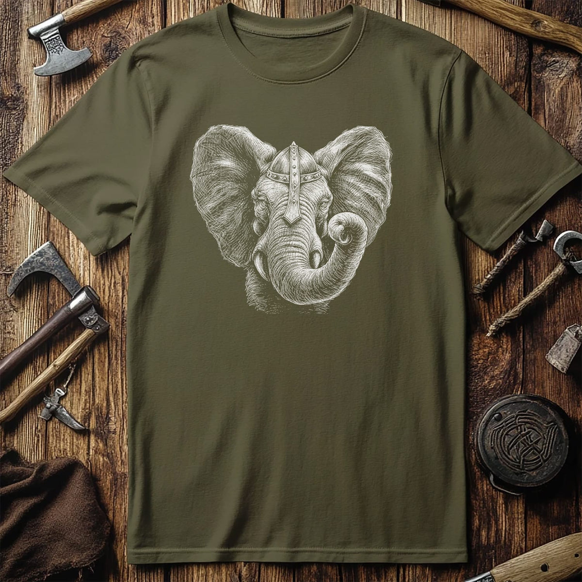 ELEPHANT-VIKING-HEAD-044 T-Shirt US