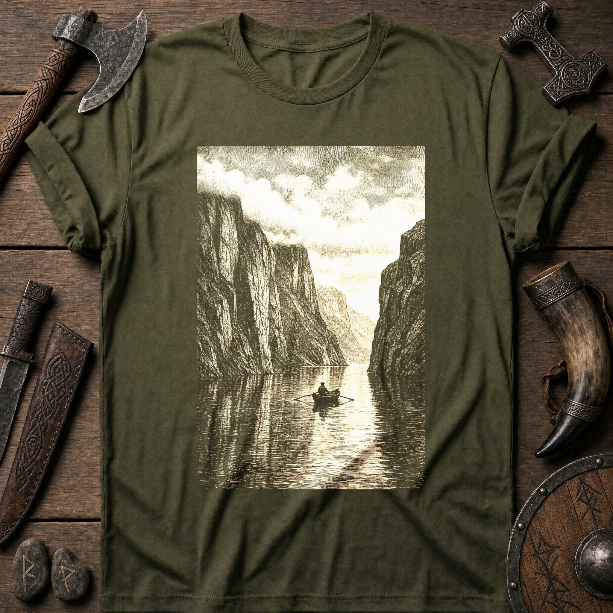 Fjord Cliffs Viking T-Shirt US
