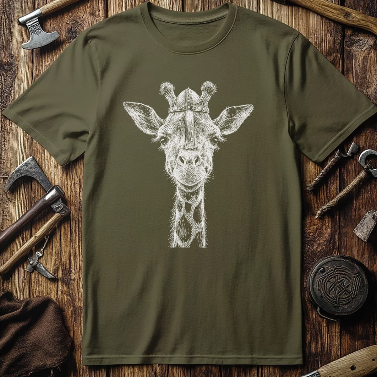 GIRAFFE-VIKING-HEAD-044 T-Shirt US