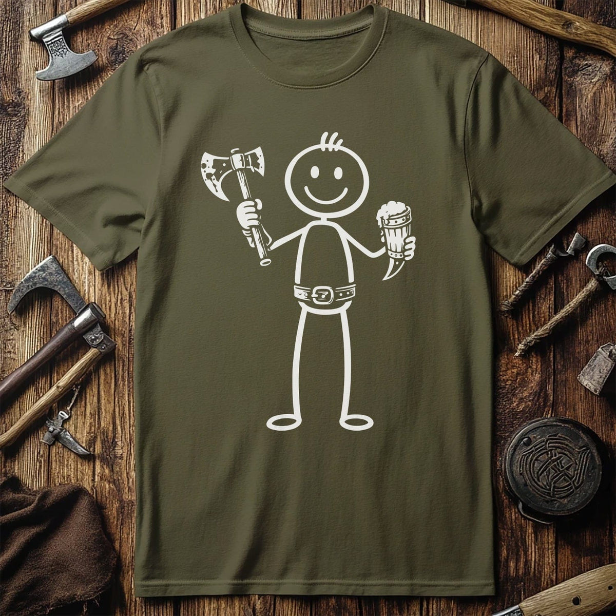 HAPPY VIKING STICK MAN 026 T Shirt US