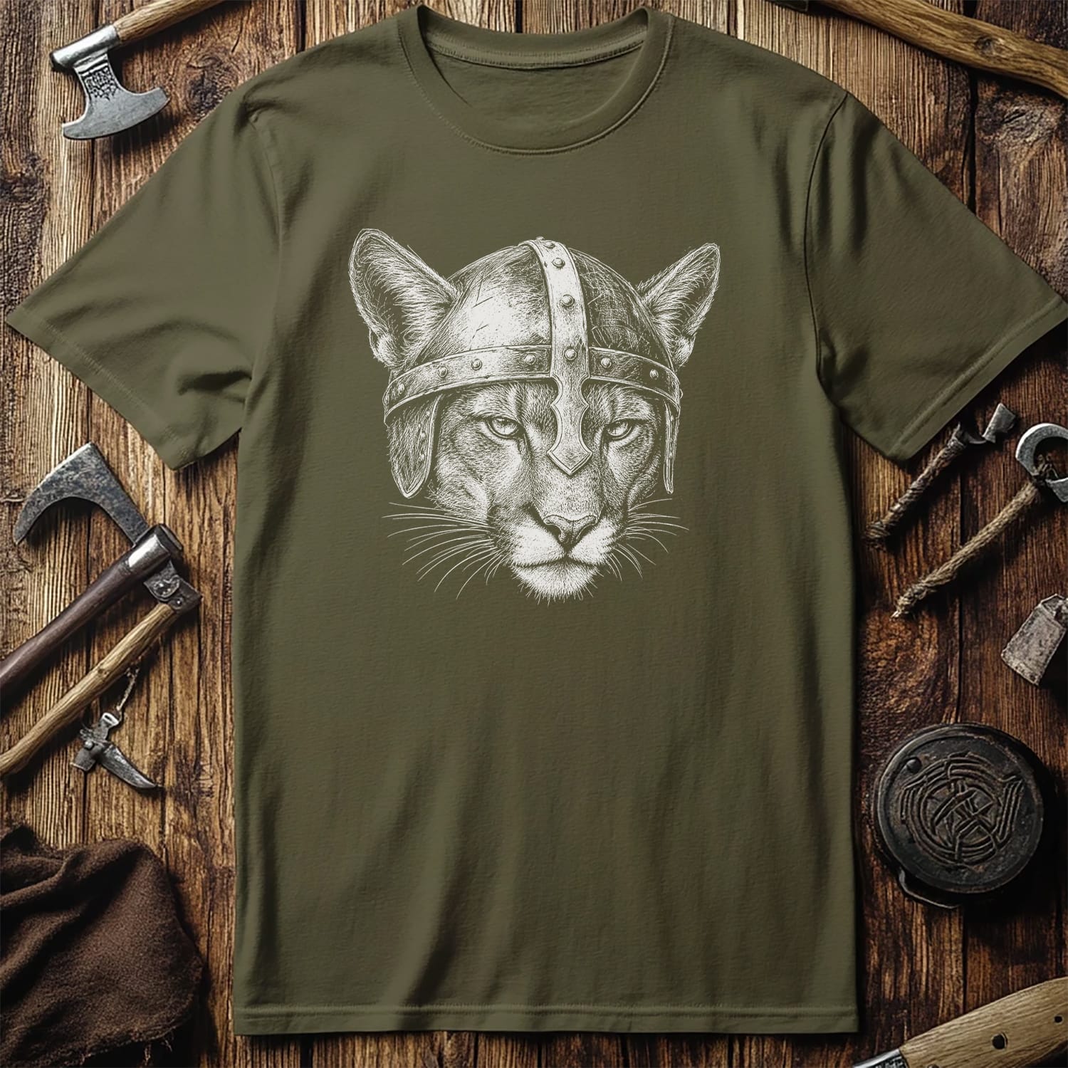 MOUNT-LION-VIKING-HEAD-044 T-Shirt US