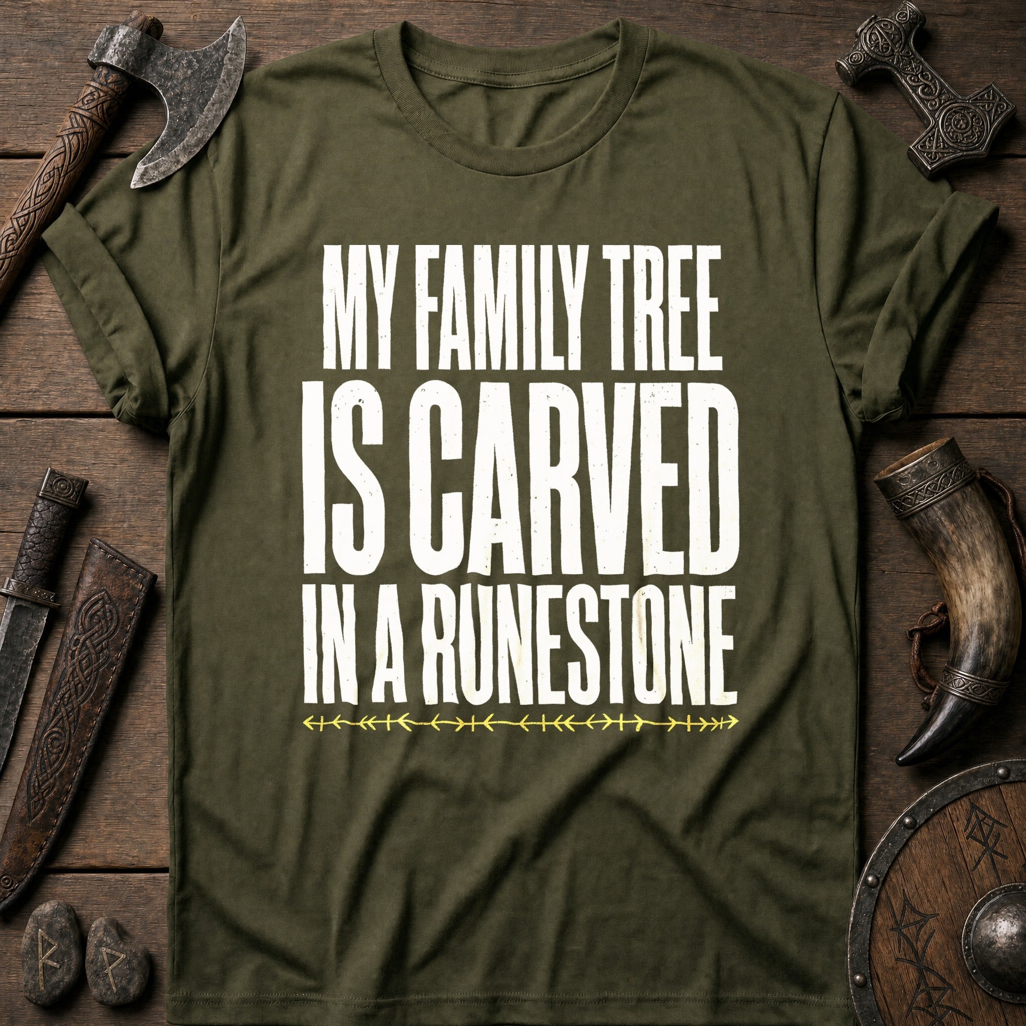 My Family Tree Is Carved In A Runestone Viking T-Shirt US
