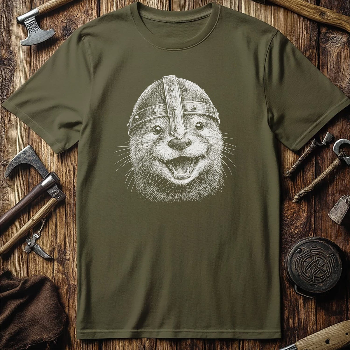 OTTER-VIKING-HEAD-044 T-Shirt US