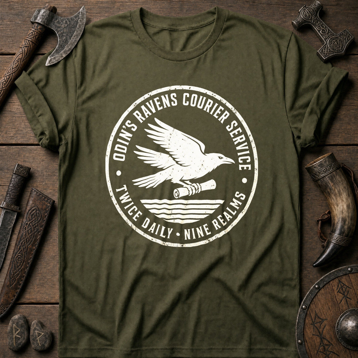 Odin's Ravens Courier Viking T-Shirt US