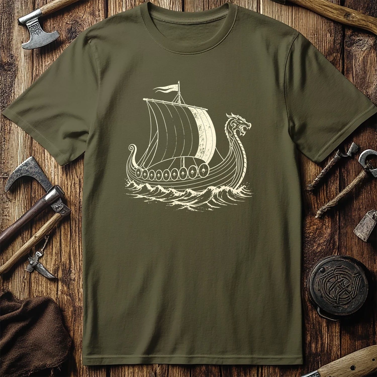 Longship Negative Space Viking T-Shirt EU