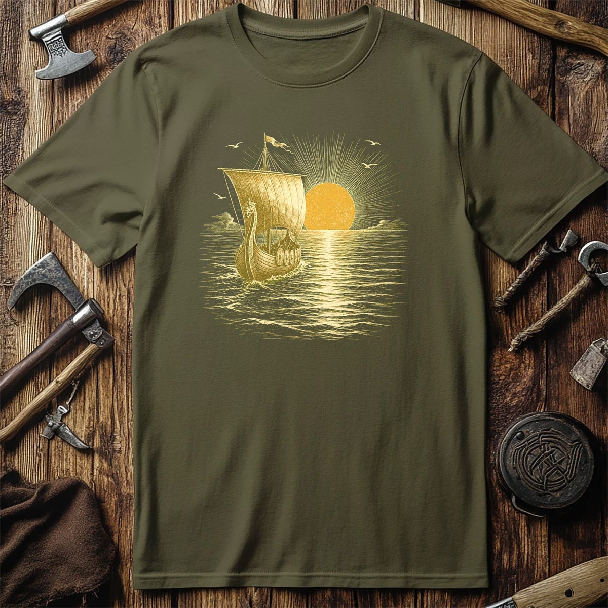 Midnight Sun Voyage Viking T-Shirt US