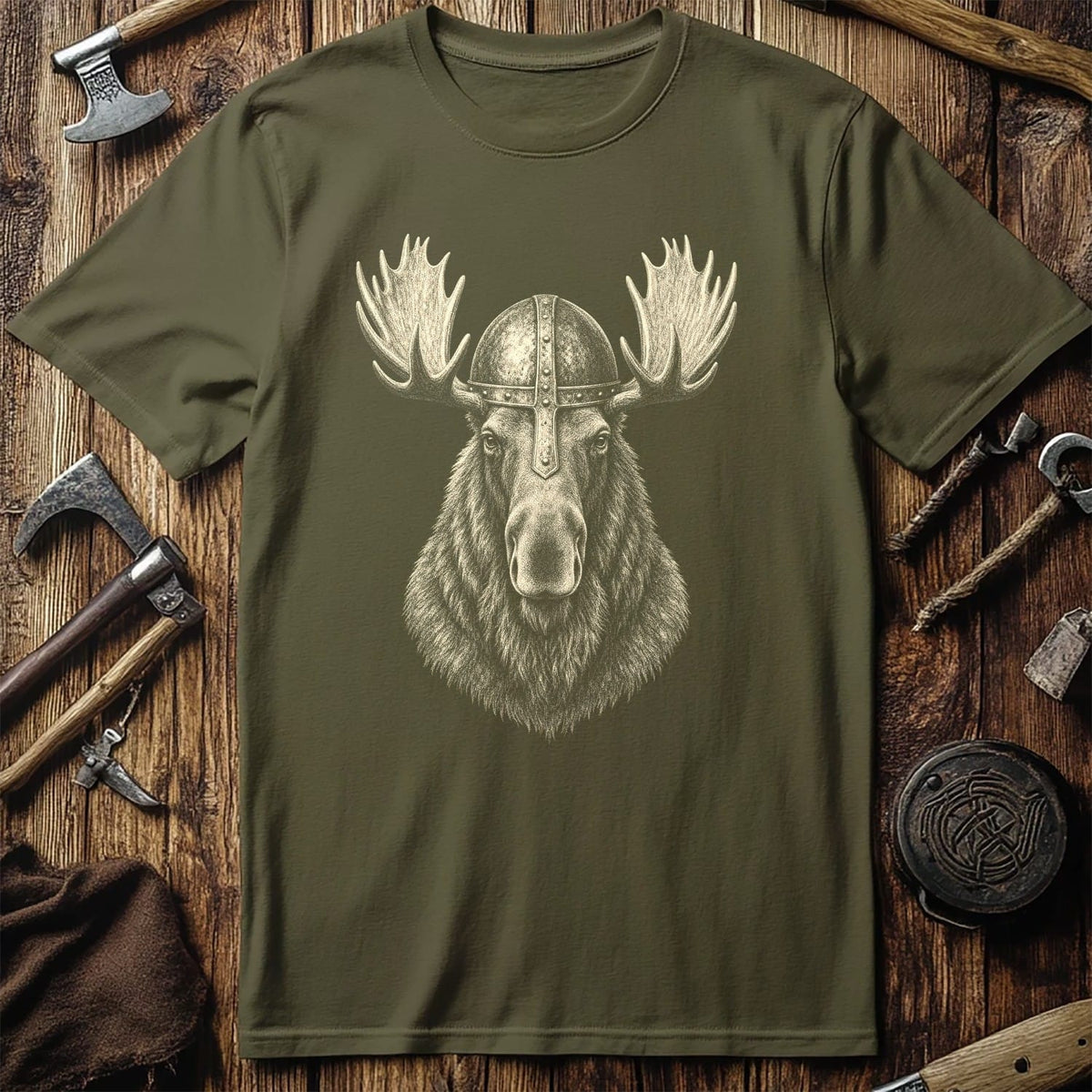 Moose Jarl Iron Helm Viking T-Shirt EU