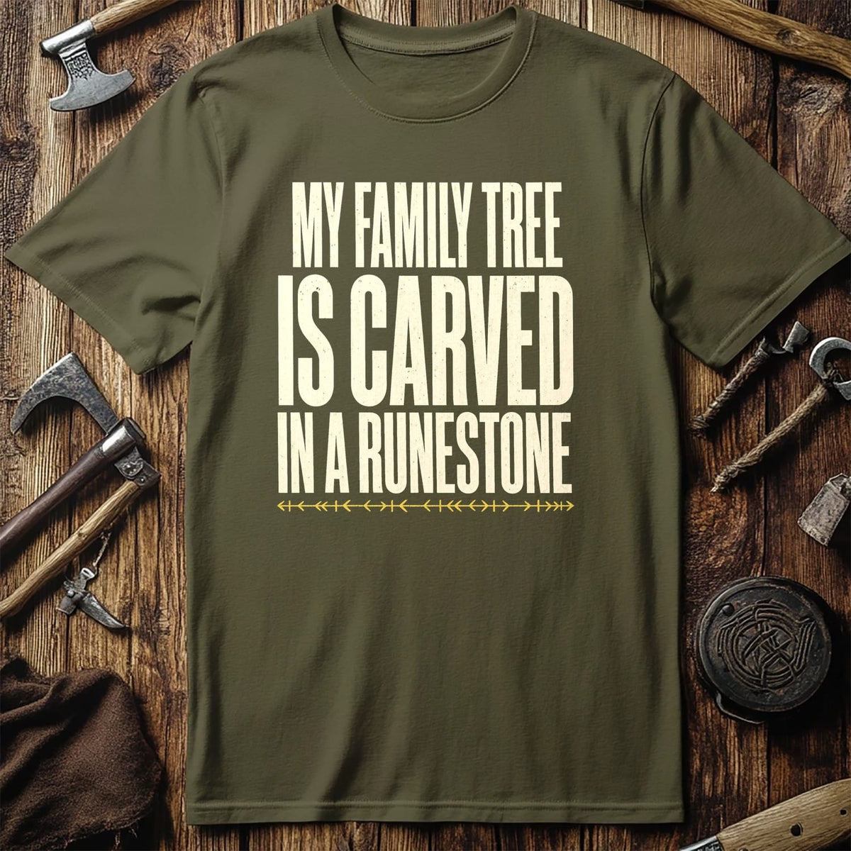 My Family Tree Is Carved In A Runestone Viking T-Shirt US