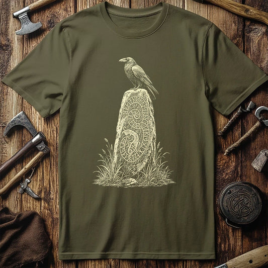 Raven On The Runestone Viking T-Shirt EU