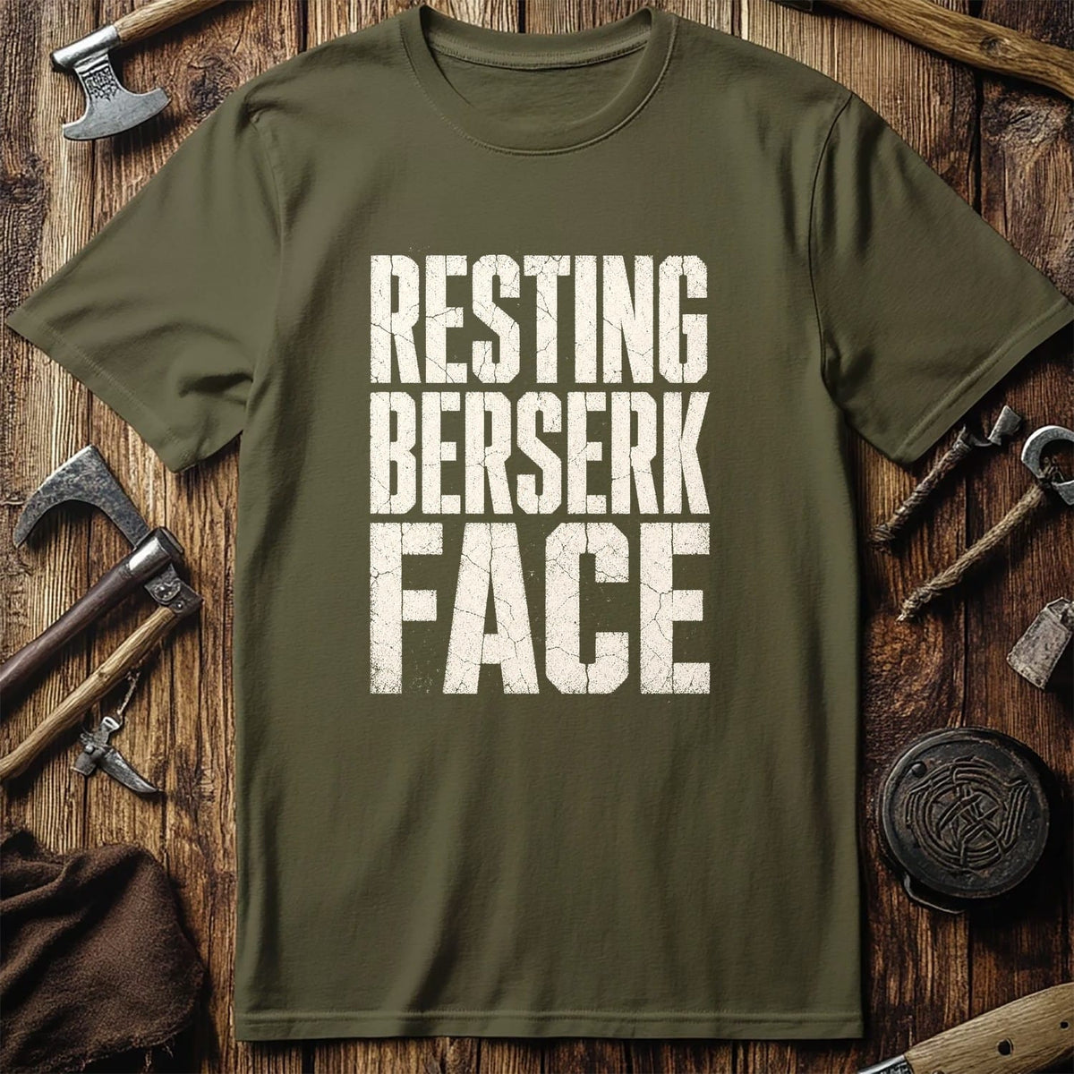 Resting Berserk Face Viking T-Shirt EU
