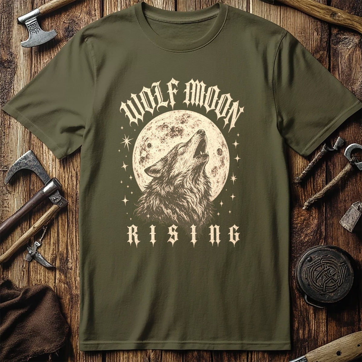 Wolf Moon Rising Viking T-Shirt US