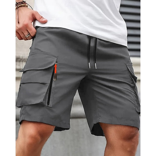 Men‘s Summer Cargo Shorts | Elastic Waist | Multi-Pocket | Knee Length