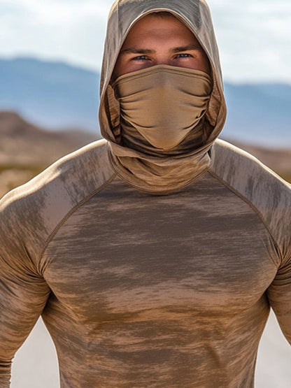 Men's Outdoor Sun Protection Breathable Cool Hooded Sun Protection Long Sleeve Top