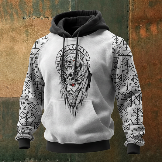 Nordic Viking Style Warrior Casual Long-Sleeve Hoodie