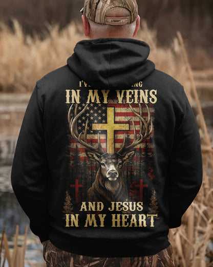 I've Got Hunting In My Veins And Jesus In My Heart All Over Print T-Shirt