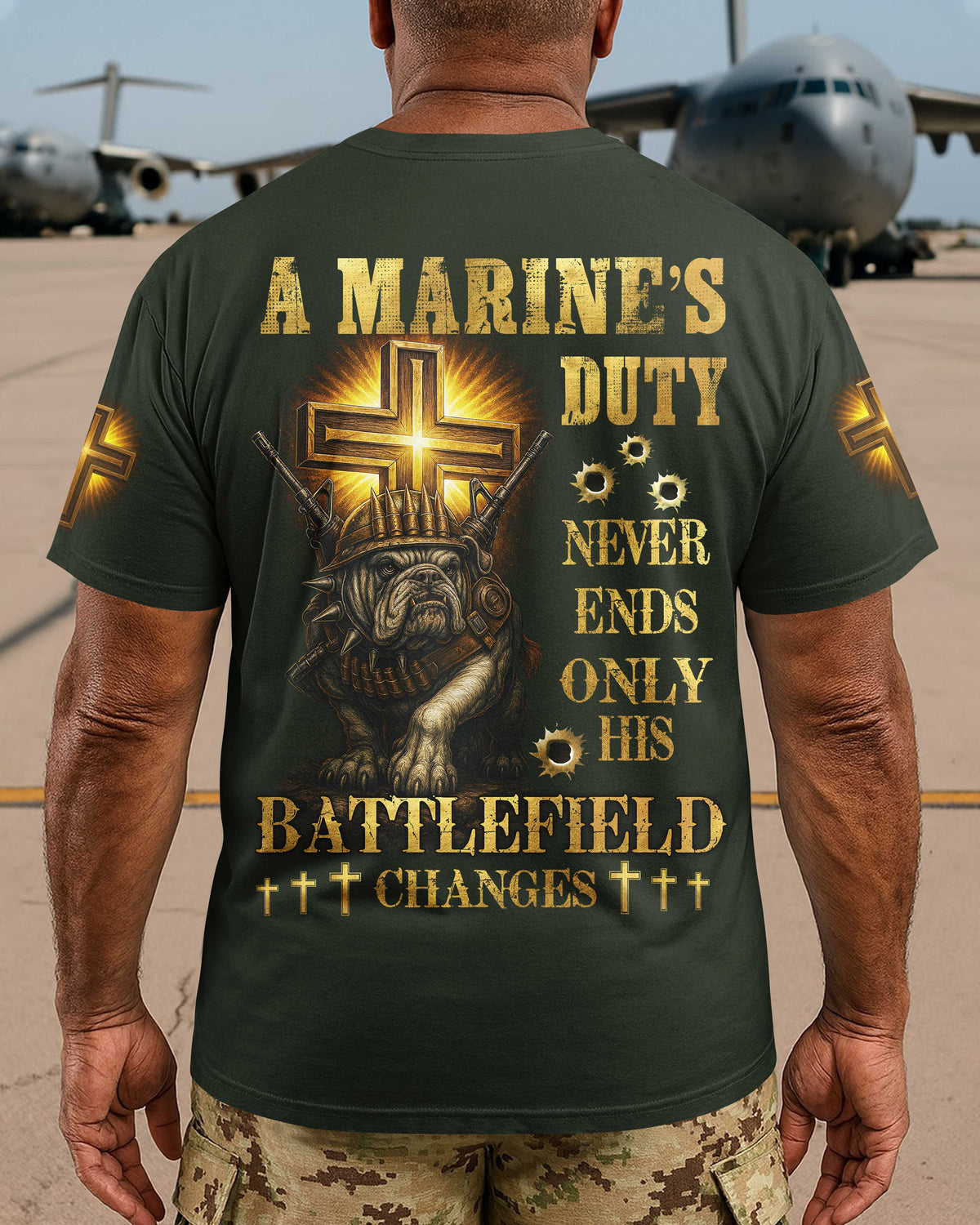 A Marine's Duty Never Ends Only His Battlefield Changes T-Shirt